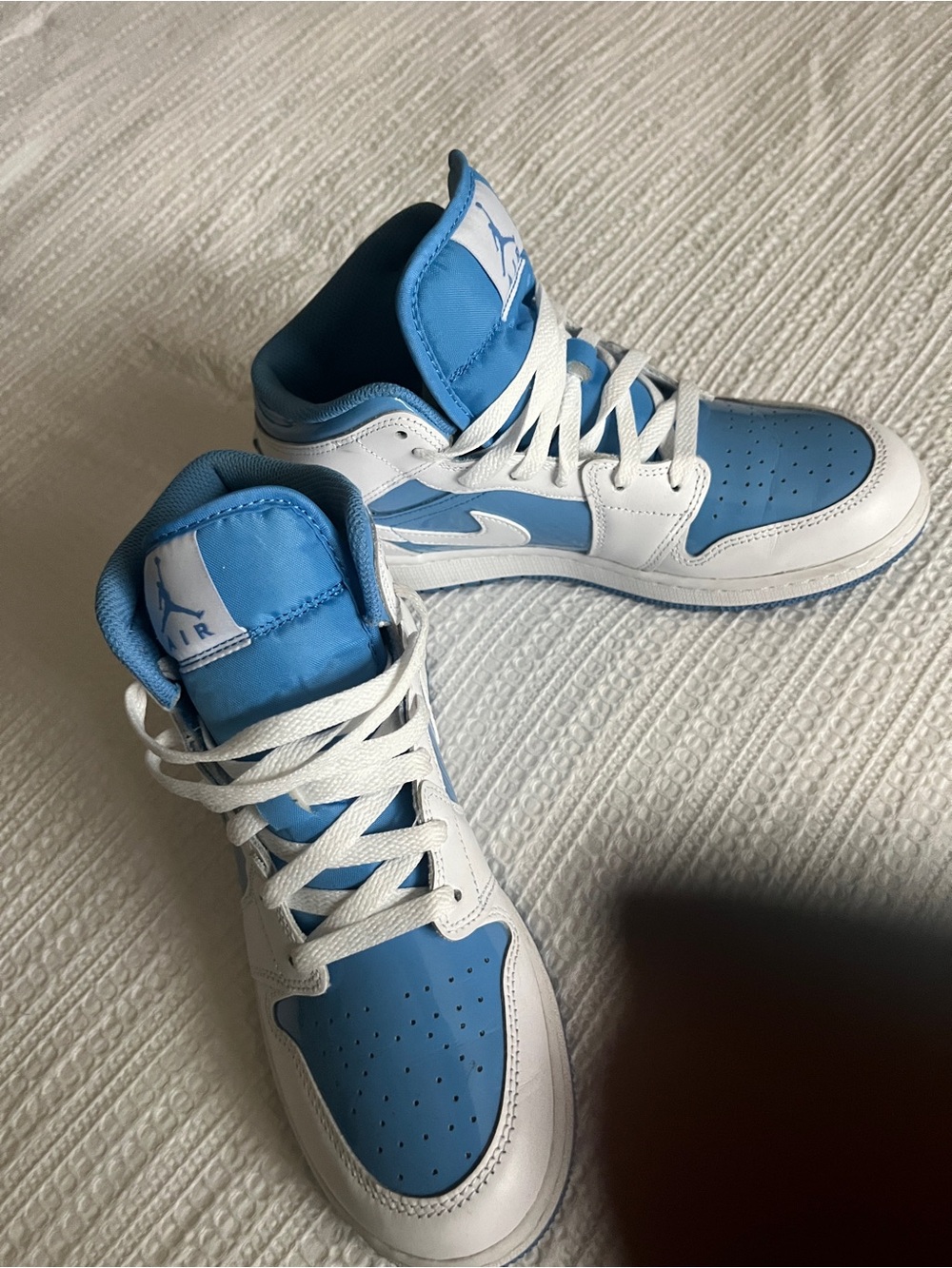 Nike Kids High-Top Sneakers — White & University Blue